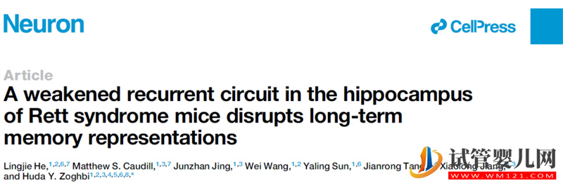何灵杰博士等报道瑞特综合症长期记忆损伤的新机制(图1)
